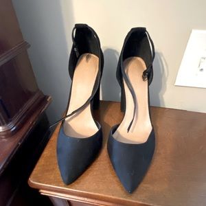 ASOS heeled black suede shoes